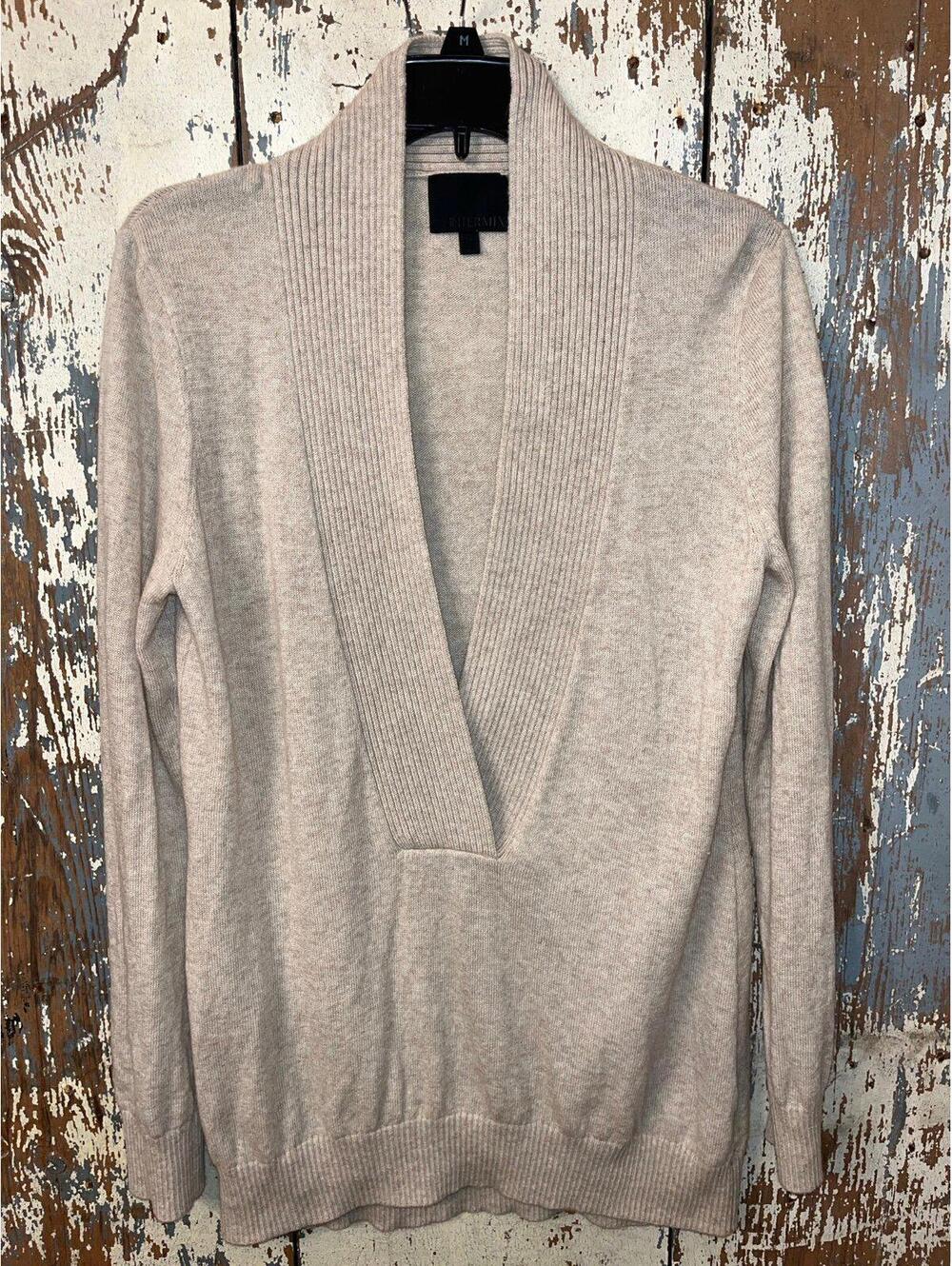 Intermix Women's minimalist preppy sweater, size medium, Cozy Cashmere Wool
